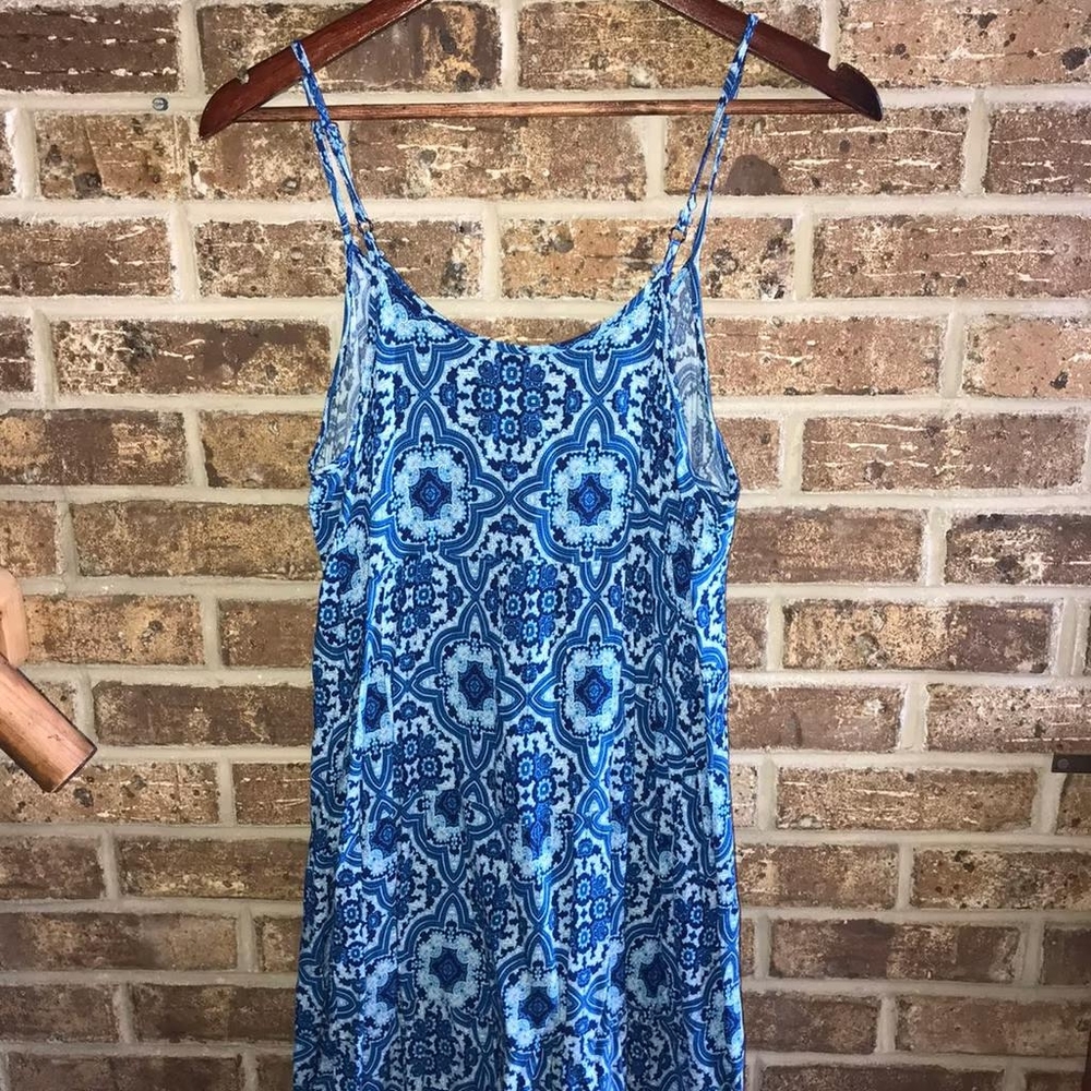 Blue paisley print dress